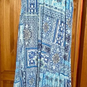 Chico's Blue Paisley Patchwork Maxi Dress